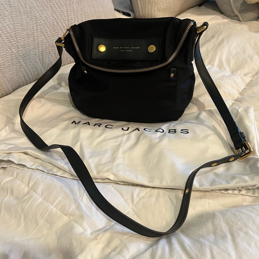 Marc Jacobs Black Crossbody Bag with Gold-Tone Hardware